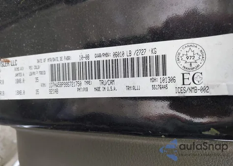 2009 Dodge Dakota Laramie z USA, uszkodzony, nr VIN 1D7HW58P99S721750